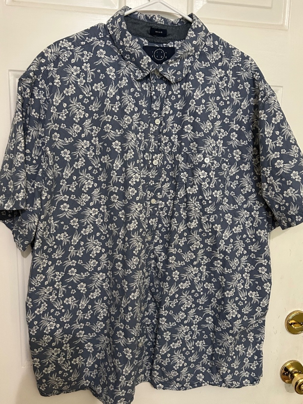 Even Tide, 3XL, blue, short sleeve shirt, regular